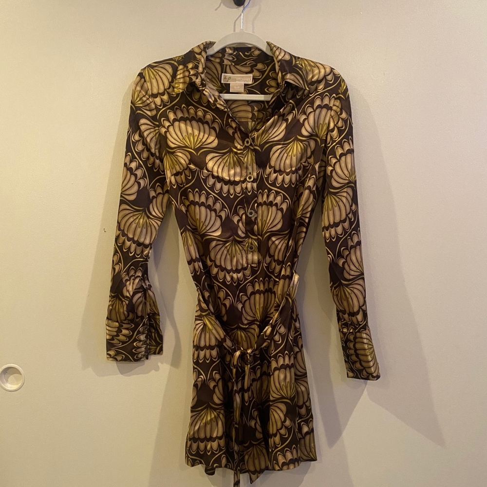 Michael Kors  belted shirt dress.